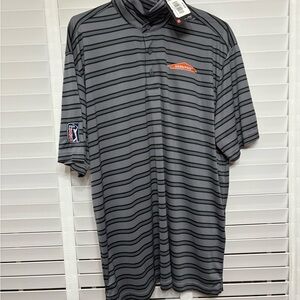 Men's Striped Polo Shirt - Gray